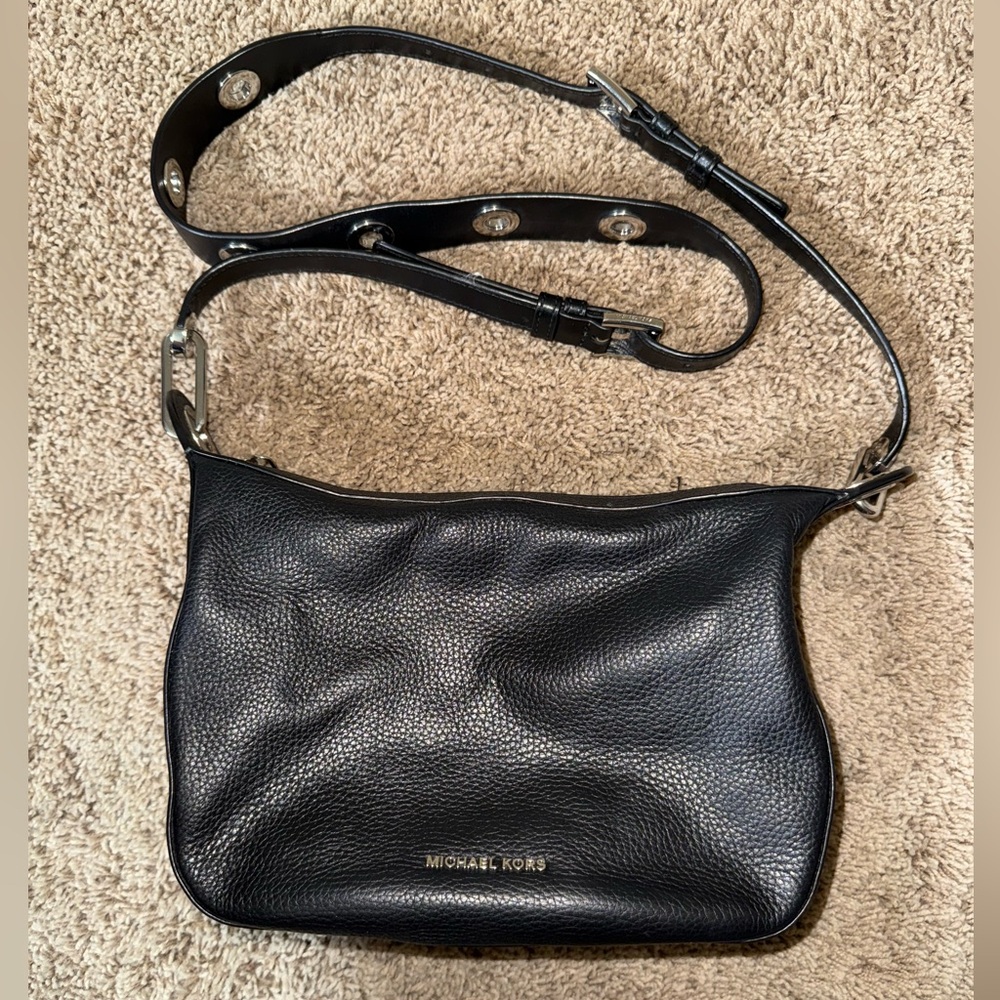 Michael Kors Black Pebbled Leather Shoulder Bag
